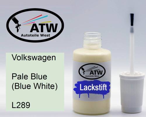 Volkswagen, Pale Blue (Blue White), L289: 20ml Lackstift, von ATW Autoteile West.